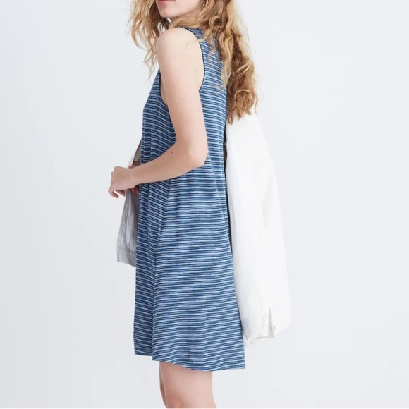 Madewell Dress Womens Large Highpoint Tank Dress In Fairbury Stripe Beachy Mini - Picture 3 of 10